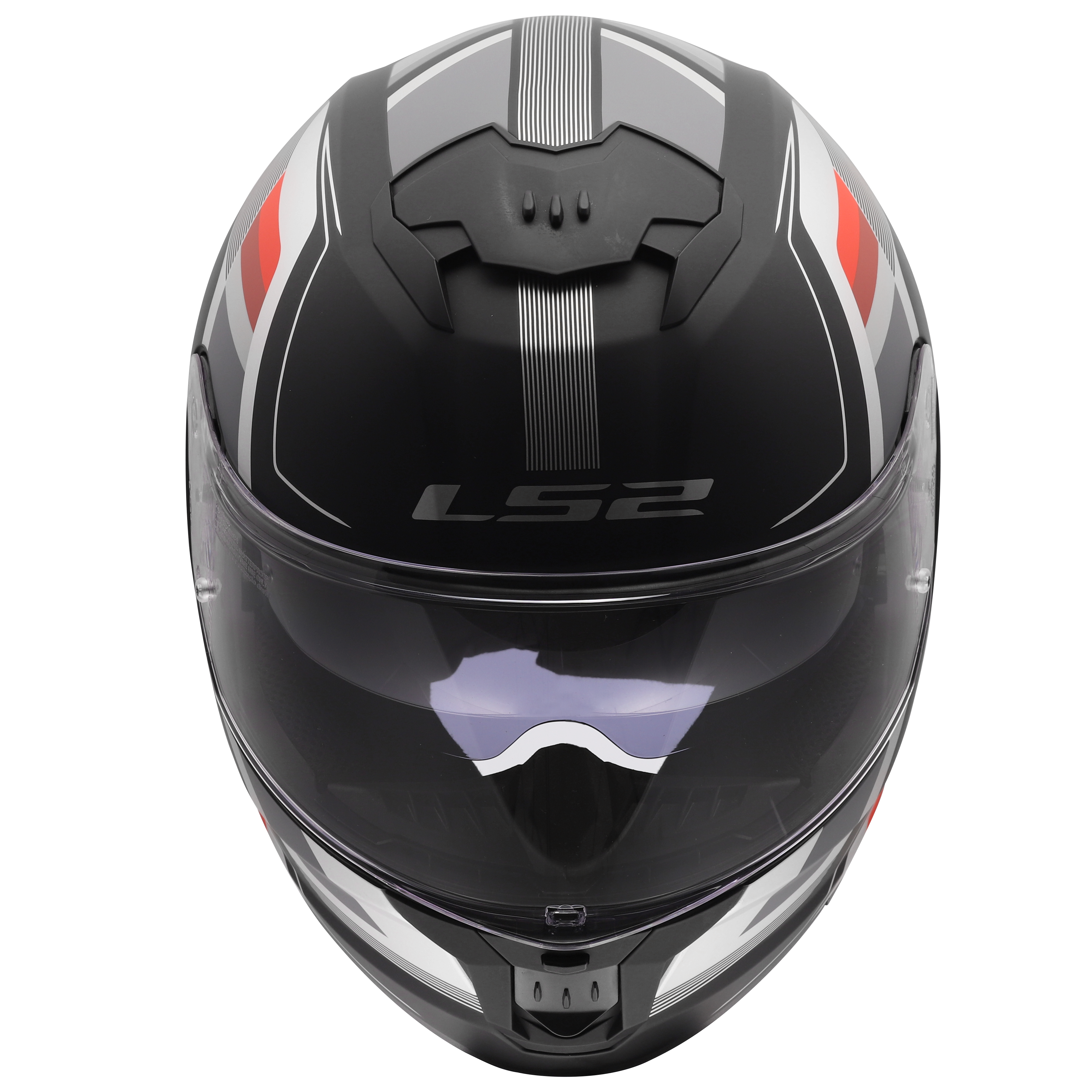 LS2 FF808 STREAM II  VINTAGE MATT BLACK GREY RED (3)